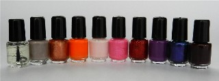 Nagellacke, aktuell sortierte Farben